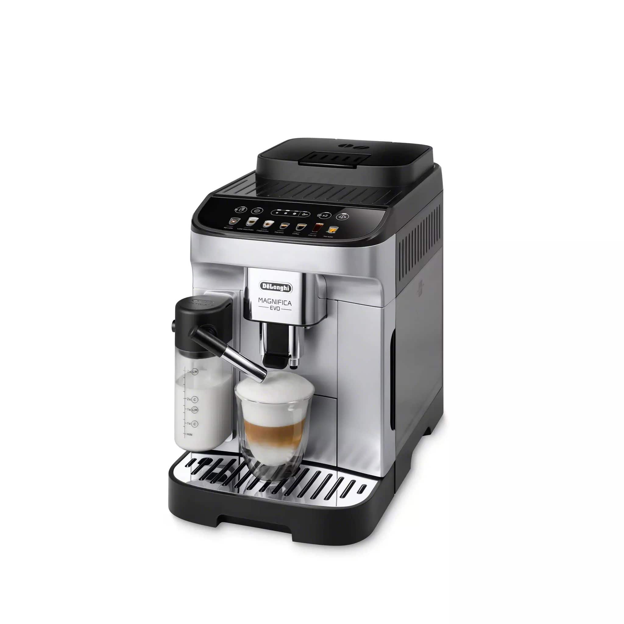De'Longhi - Magnifica Evo Espresso Machine with Automatic Milk Frother for Hot and Iced Lattes, Coffee and More - Silver